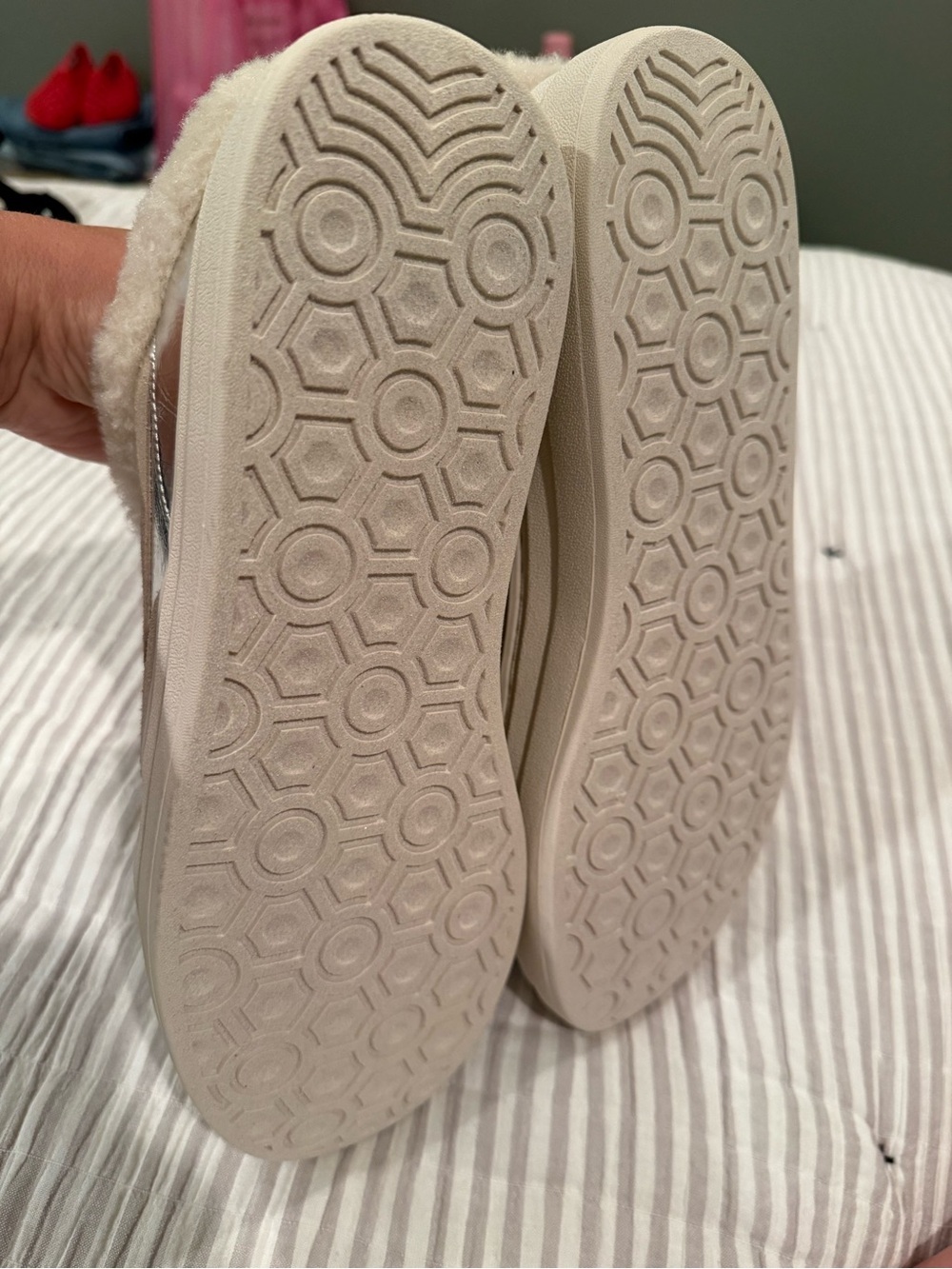 Steve Madden Metallic Silver Faux-Shearling Slip-On Sneakers - Picture 5 of 5